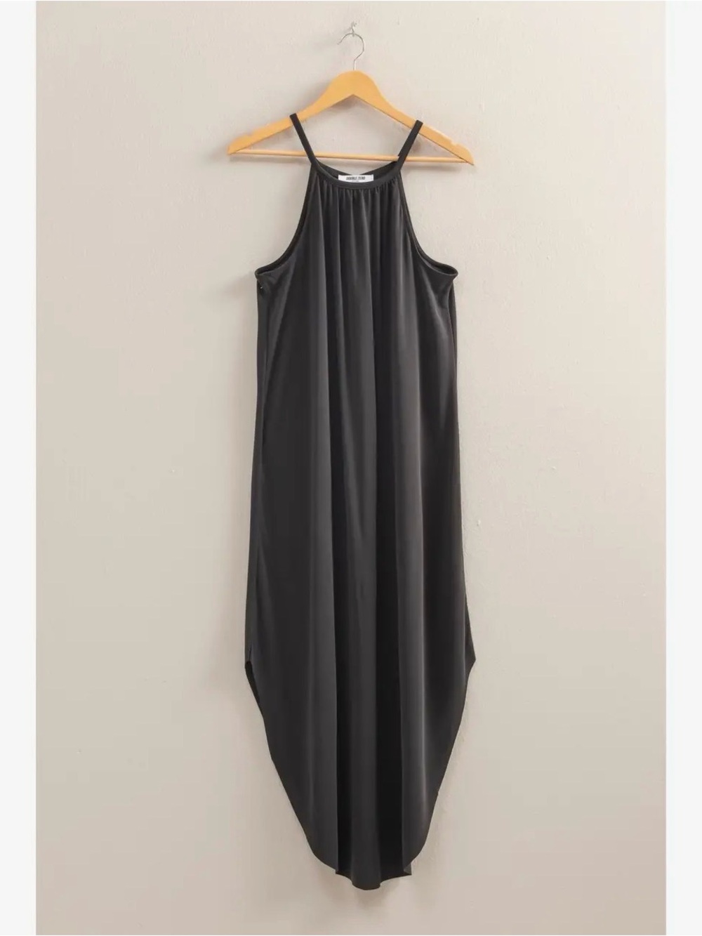 Double Zero Black Halter Neck Maxi Dress